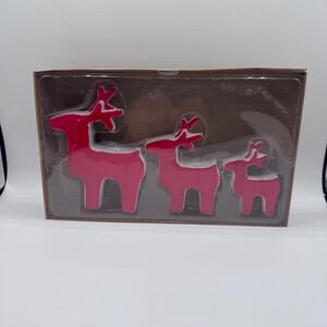 Sullivans Red Ceramic Reindeer Figurines Set of 3 Holiday Decor PN2788